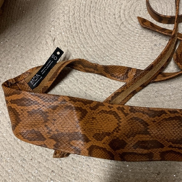 Anthropologie snake printed ADABelt brown new without tags main image 5